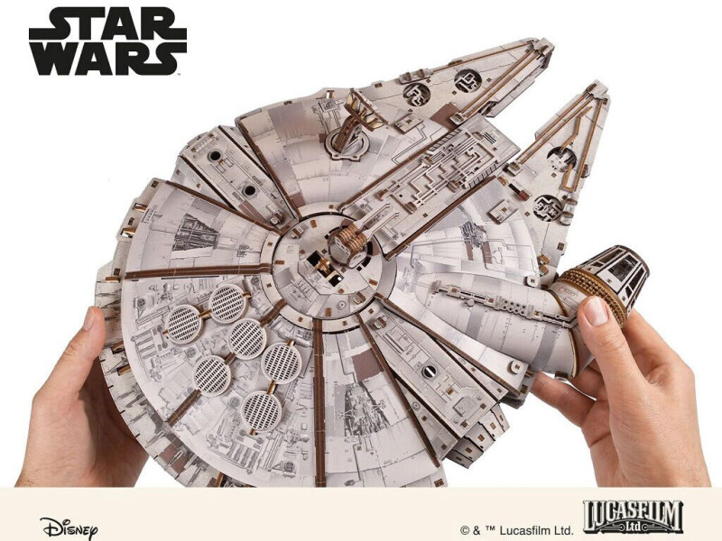 Ugears 3D dřevěná mechanická skládačka Star Wars Millennium Falcon